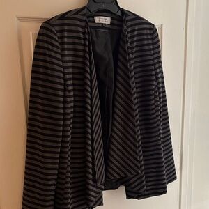 Black and Gray Striped Blazer